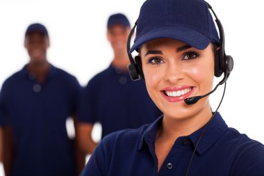 technical support call center operator and team clipart