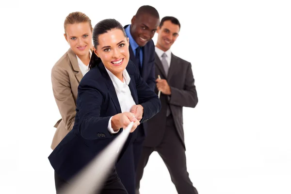 Grupo de negocios jugando al tira y afloja — Foto de Stock