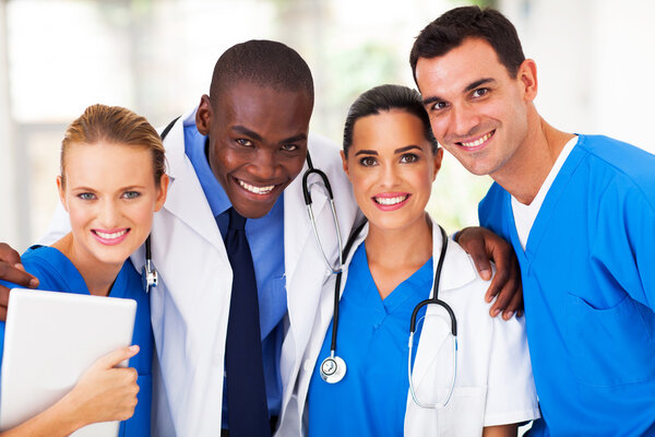 group of professional medical team closeup