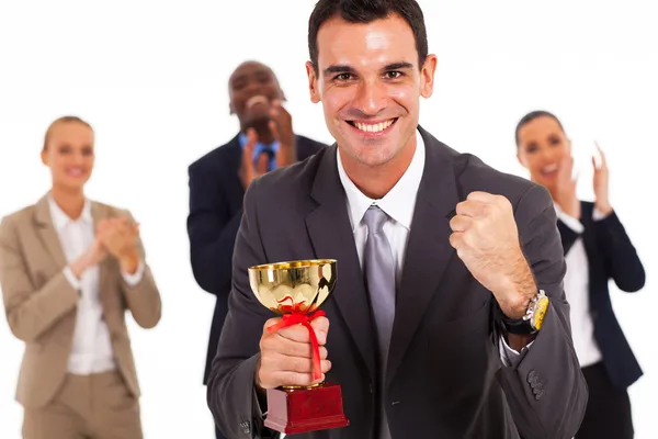 Equipe de negócios inteligente ganhar uma competição — Fotografia de Stock