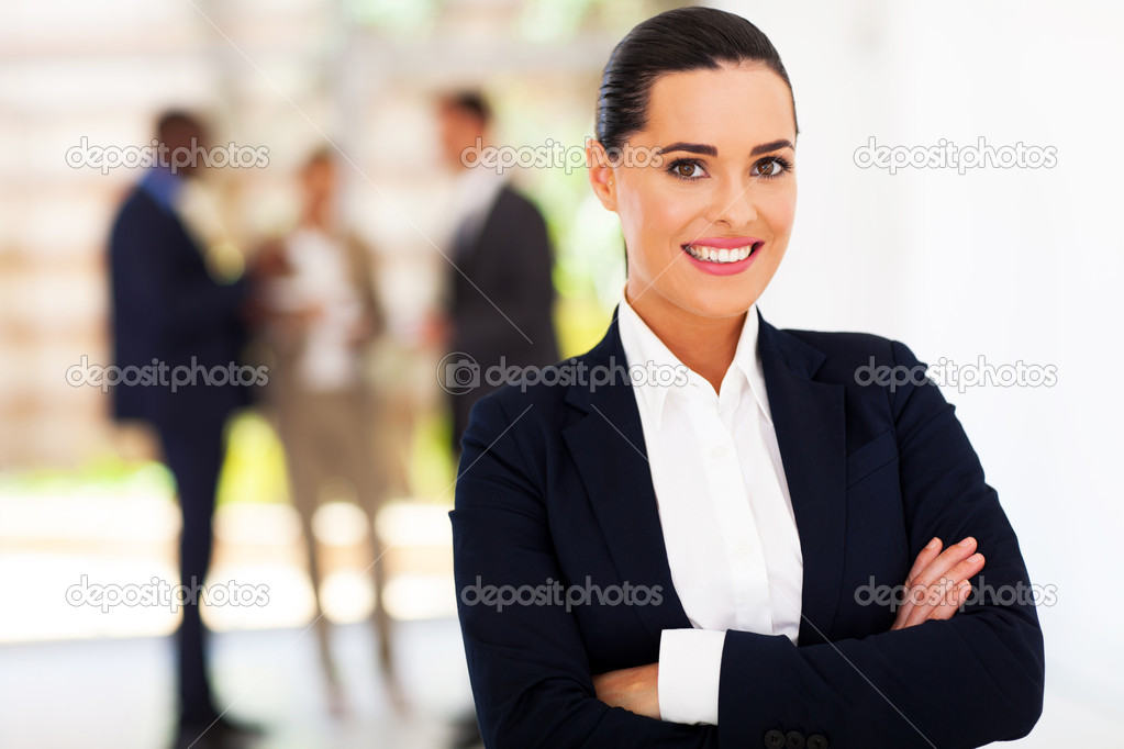 smart young businesswoman in modern office