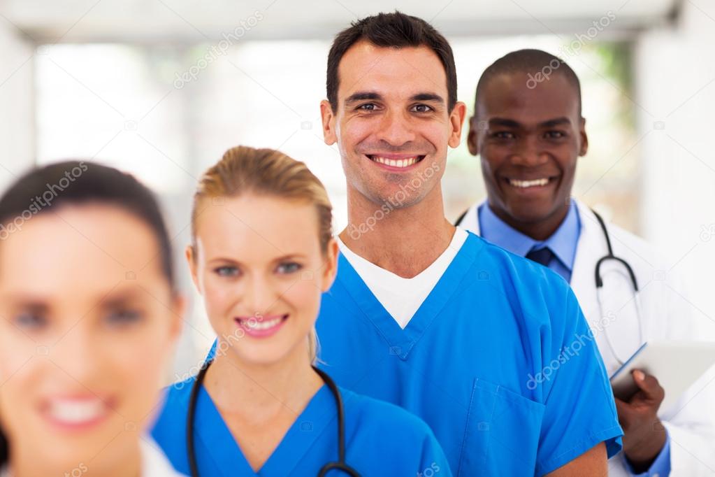 group of modern medical professionals portrait