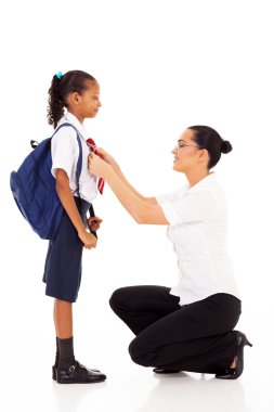 liseli kız onu kravat tamir yardımcı ilköğretim okulu öğretmeni