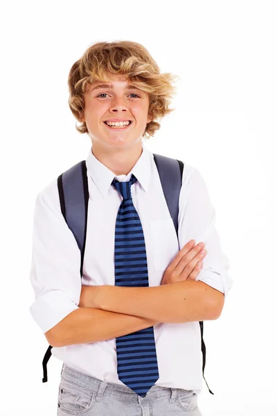 Feliz adolescente chico estudiante — Foto de Stock