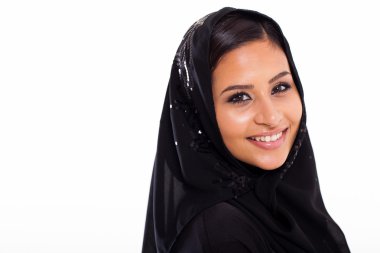 Pretty muslim woman head shot clipart