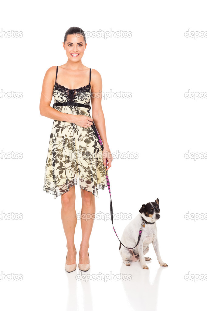 woman with pet dog