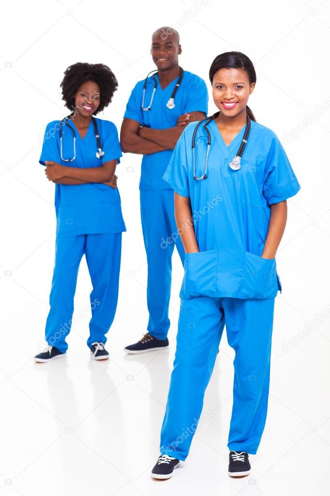 group of black medical workers