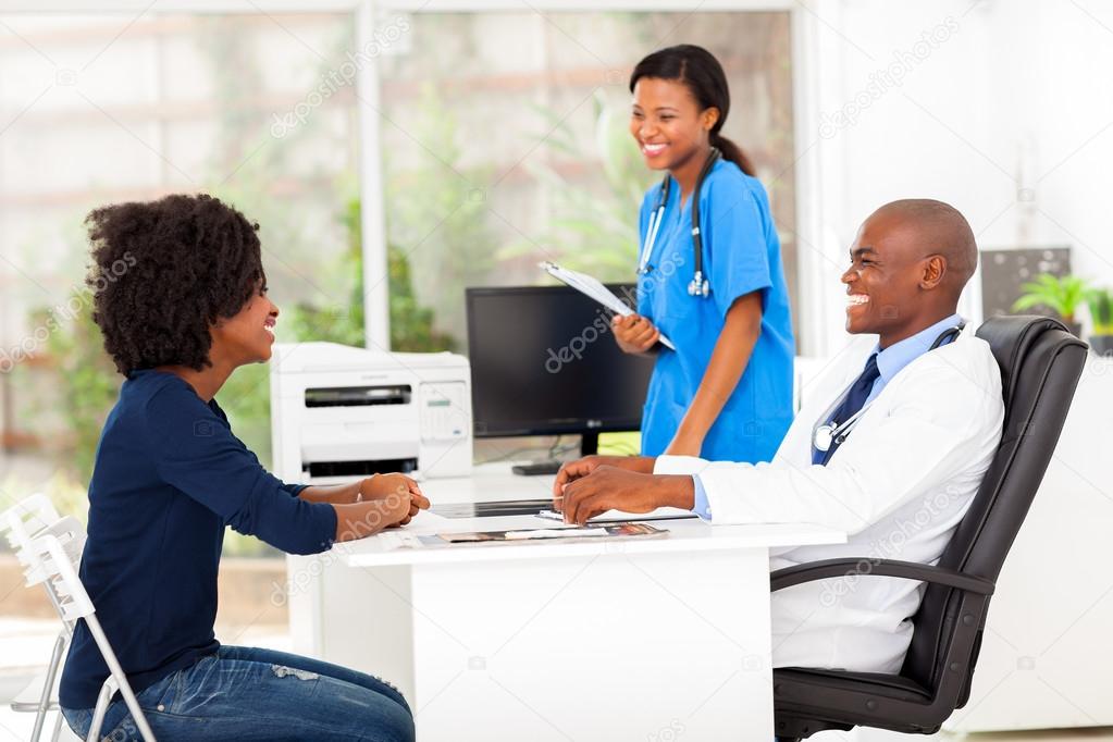 african female patient visiting doctor