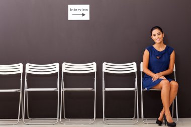 businesswoman waiting for job interview clipart
