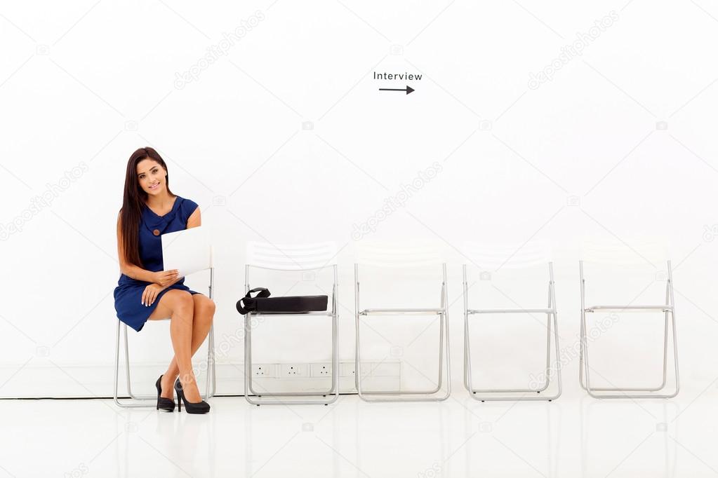 young business woman preparing for job interview