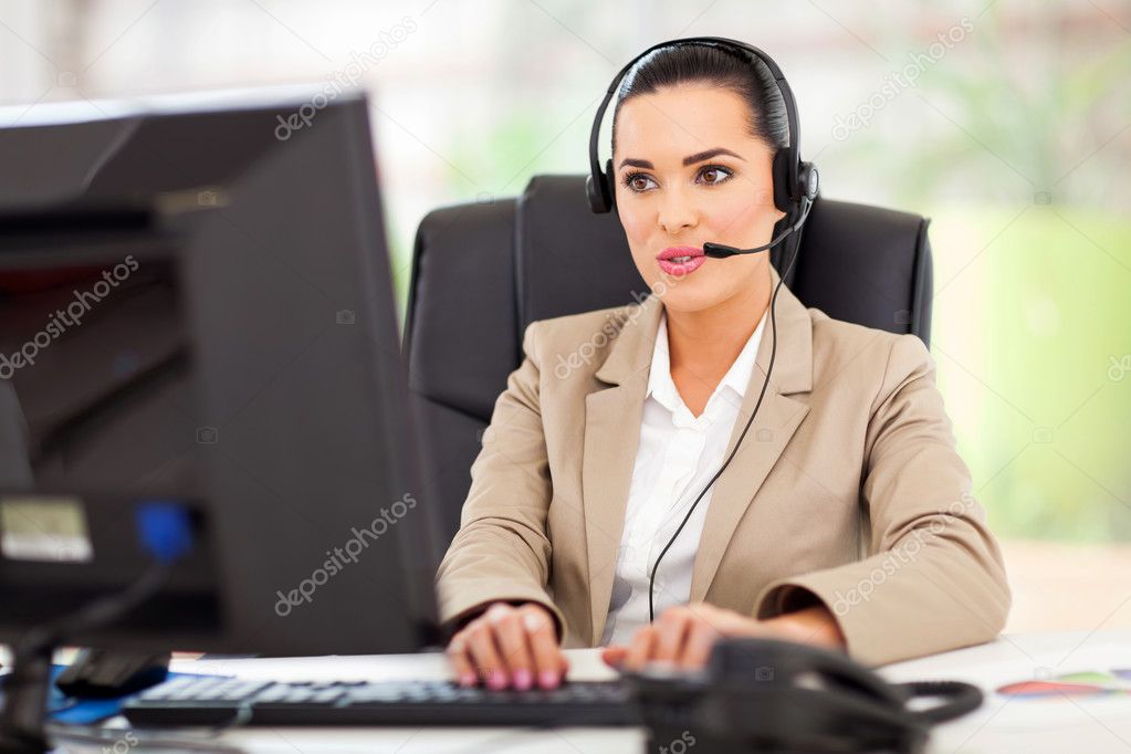 young female call center operator