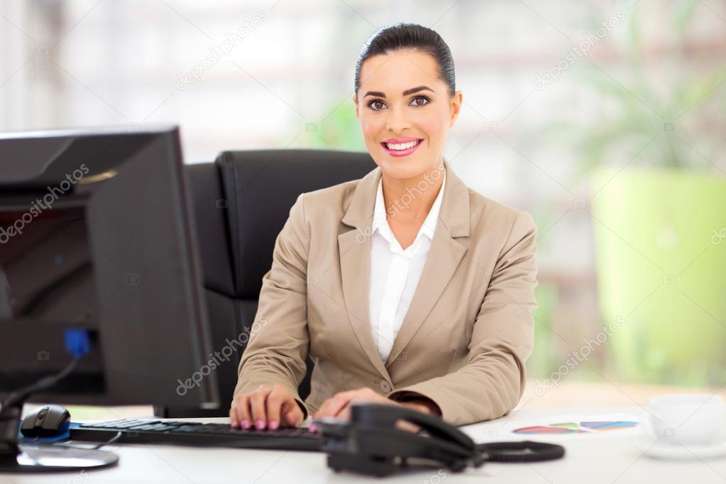 young businesswoman in office