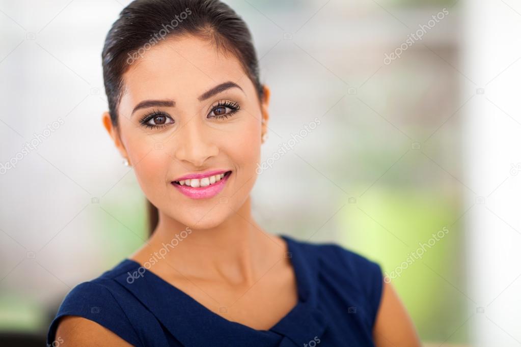 portrait of young woman in office