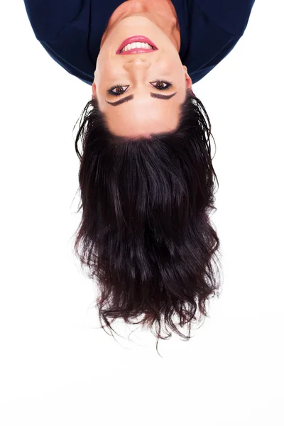 Woman head upside down — Stock Photo, Image