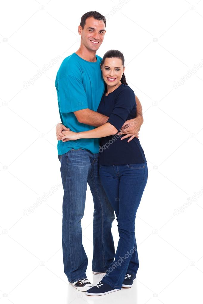 happy couple isolated on white background