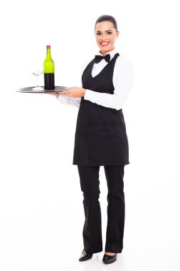 Garson sommelier şarap ve cam