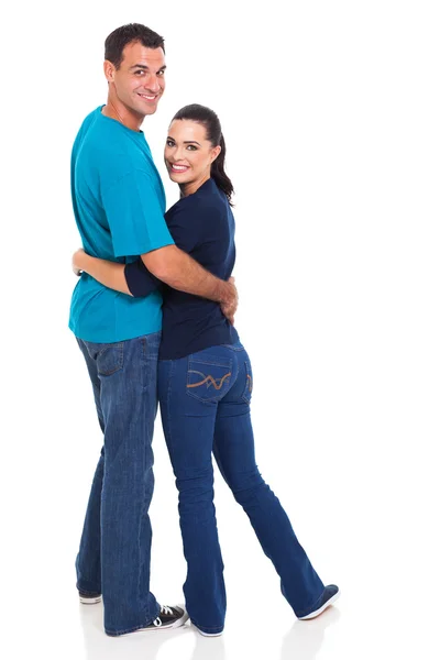 Young couple looking back — Stock Photo, Image