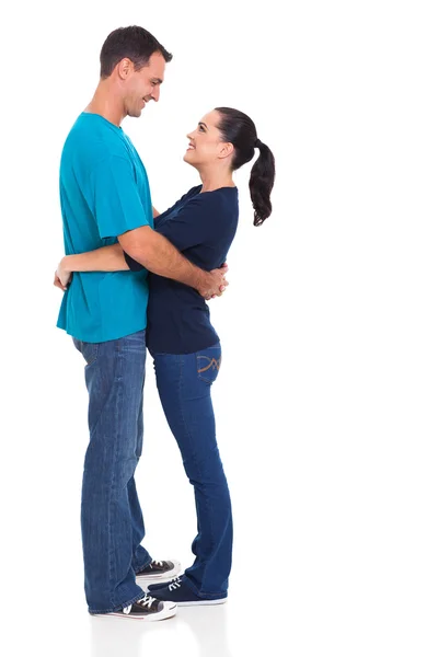 Cheerful couple hugging — Stock Photo, Image