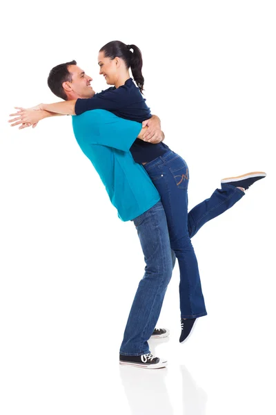 Casal feliz sendo brincalhão — Fotografia de Stock