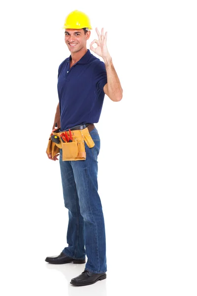 Handyman ger ok — Stockfoto