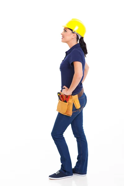 Handywoman olhando para cima — Fotografia de Stock