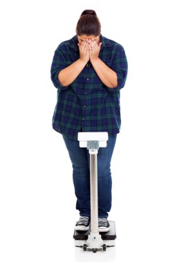 unhappy overweight girl crying clipart