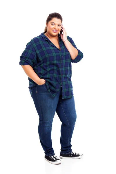 Young woman using cell phone — Stock Photo, Image