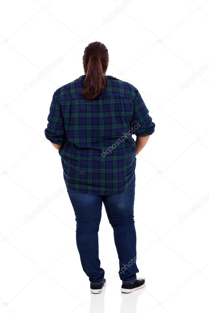rear view of an overweight woman