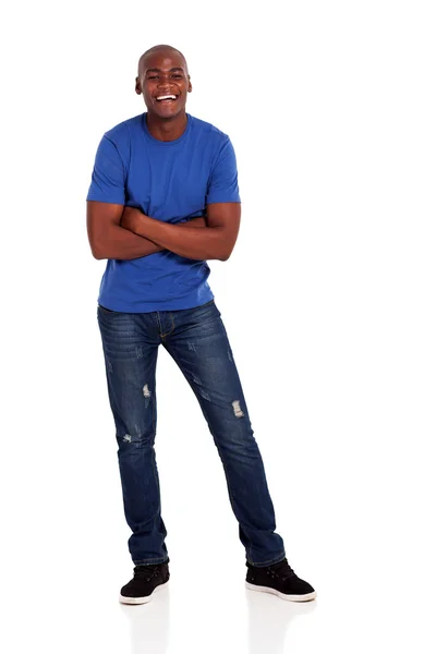 Cheerful young african american man with folded arms — Stock Photo, Image