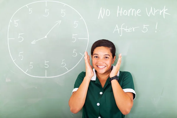 High schoolstudent denken van het niet hebben van huiswerk — Stockfoto