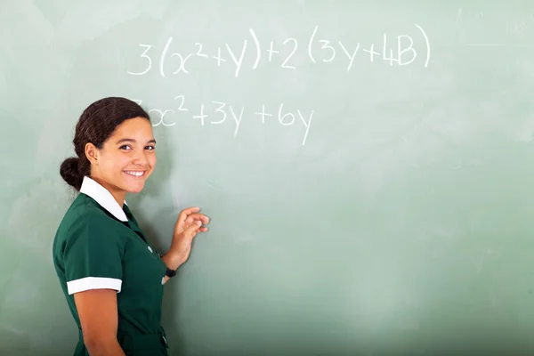 Escuela secundaria joven haciendo matemáticas — Foto de Stock
