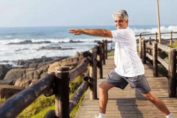 Active middle aged man doing morning workout Royalty Free Stock Images