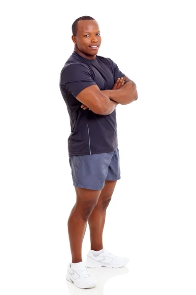 Side view of afro american sporty man — Stock Photo, Image
