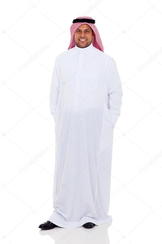 arabic man standing on white background