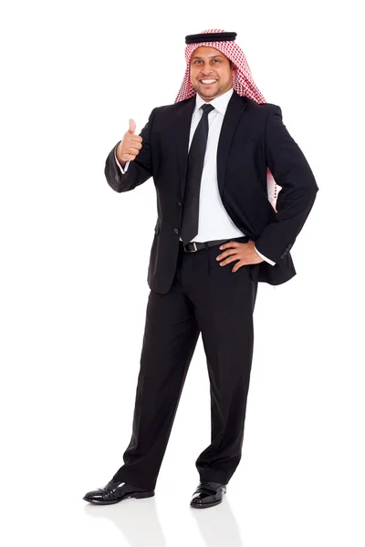 Arab man in black suit giving thumb up — Stock Photo, Image