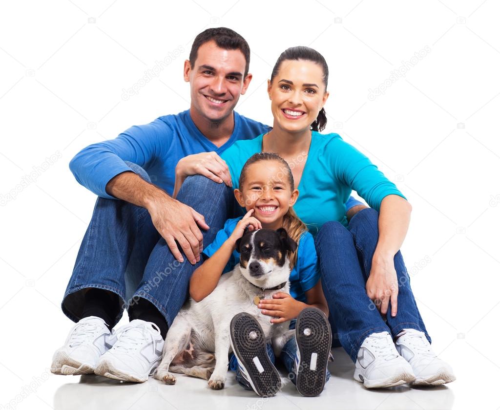 family and pet dog