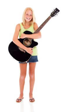 genç kız holding gitar