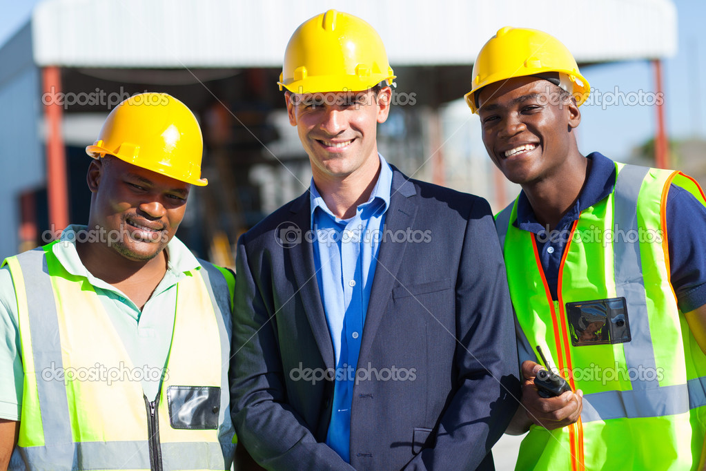 construction businessman and workers