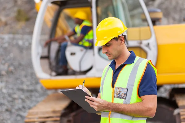 Informe de redacción gerente de construcción — Foto de Stock