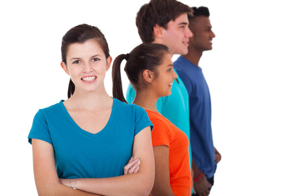 diverse group of teenagers