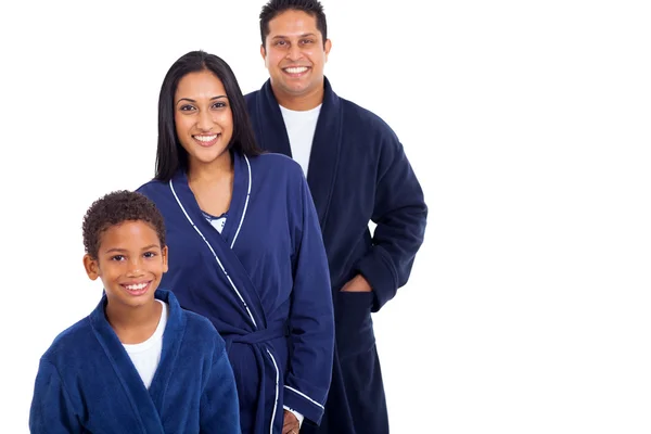 Young indian family in nightclothes — Stock Photo, Image
