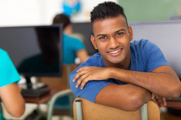 Male indian high school student looking back Royalty Free Stock Images