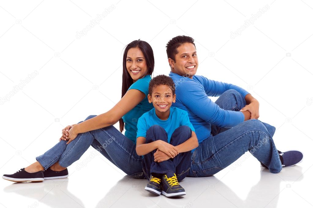 indian family sitting on the floor