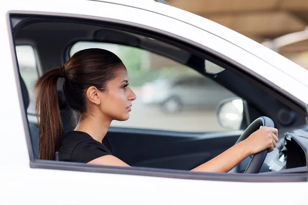 Businesswoman drive to work — Stock Photo, Image