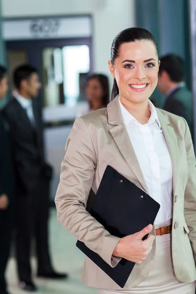 Attractive young corporate worker in office — Stock Photo, Image