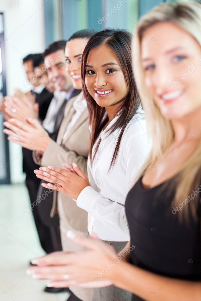 group of business team applauding
