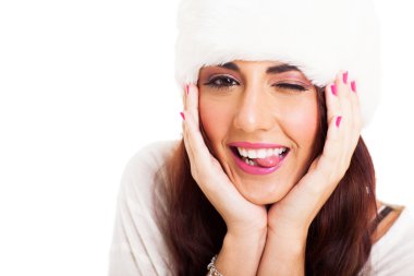 komik genç kadının surat