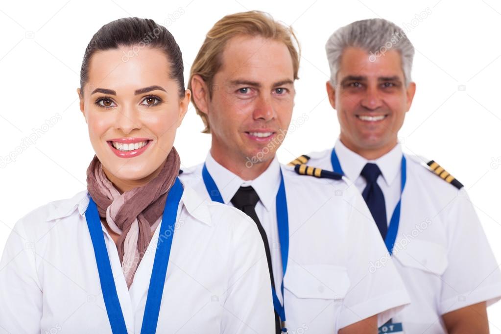 airline crew close up portrait