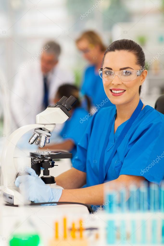 female lab technician in laboratory