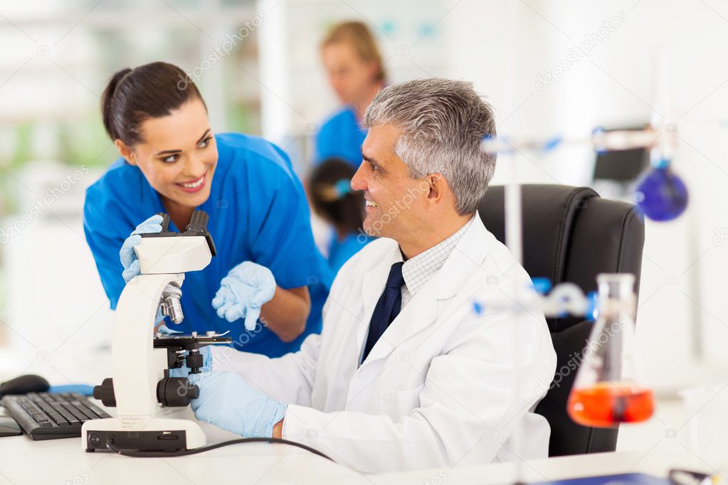 lab technicians working in laboratory